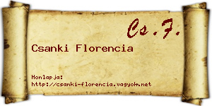 Csanki Florencia névjegykártya